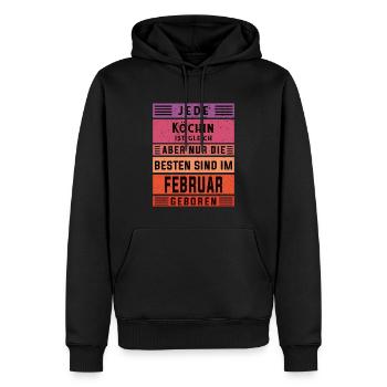 Koch Geburtstag Februar geboren Hobby Köchin - Männer Premium Bio Hoodie - Schwarz - Vorne - Nico (187cm)