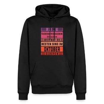 Autoschlosser Geburtstag Oktober geboren - Männer Premium Bio Hoodie - Schwarz - Vorne - Nico (187cm)