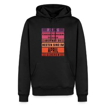 Autoschlosser Geburtstag April geboren - Männer Premium Bio Hoodie - Schwarz - Vorne - Nico (187cm)