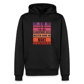 Autoschlosser Geburtstag März geboren - Männer Premium Bio Hoodie - Schwarz - Vorne - Nico (187cm)