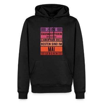 Hauswirt Geburtstag Mai geboren Hausmeisterin - Männer Premium Bio Hoodie - Schwarz - Vorne - Nico (187cm)