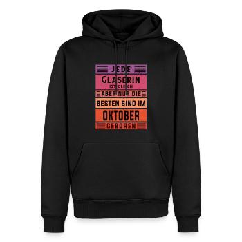 Glaserinei Geburtstag Oktober geboren Glaserin - Männer Premium Bio Hoodie - Schwarz - Vorne - Nico (187cm)