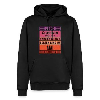 Glaserinei Geburtstag Mai geboren Glaserin - Männer Premium Bio Hoodie - Schwarz - Vorne - Nico (187cm)
