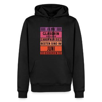 Glaserinei Geburtstag Juni geboren Glaserin - Männer Premium Bio Hoodie - Schwarz - Vorne - Nico (187cm)