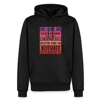 Restaurant Wirt Geburtstag November geboren - Männer Premium Bio Hoodie - Schwarz - Vorne - Nico (187cm)