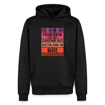 Haarstylist Geburtstag März geboren Friseurin - Männer Premium Bio Hoodie - Schwarz - Vorne - Nico (187cm)