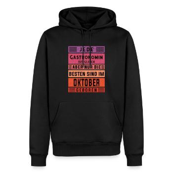 Restaurant Wirt Geburtstag Oktober geboren - Männer Premium Bio Hoodie - Schwarz - Vorne - Nico (187cm)