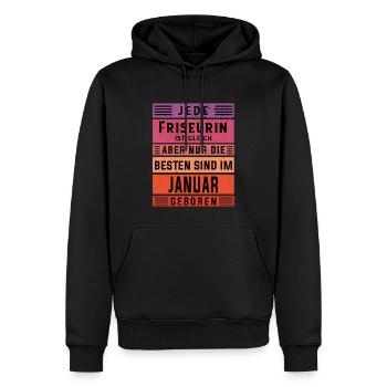 Haarstylist Geburtstag Januar geboren Friseurin - Männer Premium Bio Hoodie - Schwarz - Vorne - Nico (187cm)
