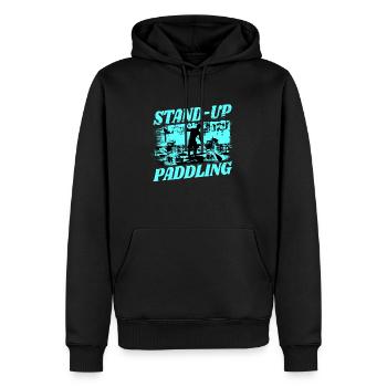 SUP paddle paddle Stand Up Paddle Surf - Sweat à capuche Premium bio Homme - noir - Devant - Nico (187cm)