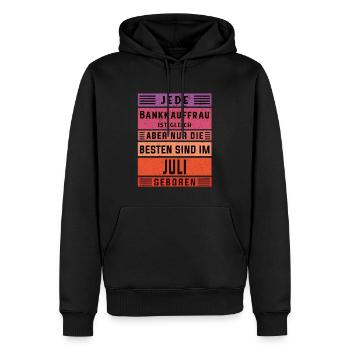 Banker Geburtstag Juli geboren Bankkauffrau - Männer Premium Bio Hoodie - Schwarz - Vorne - Nico (187cm)