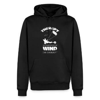 Strand-Kite Windracer Land-Kite Kite-Strandsegler - Männer Premium Bio Hoodie - Schwarz - Vorne - Nico (187cm)
