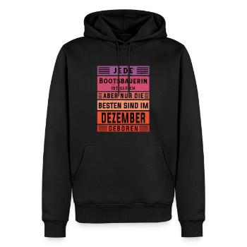 Schiffbauer Geburtstag Dezember geboren - Männer Premium Bio Hoodie - Schwarz - Vorne - Nico (187cm)