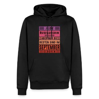 Bus-Fahrer Geburtstag September geboren - Männer Premium Bio Hoodie - Schwarz - Vorne - Nico (187cm)