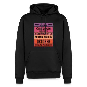 Krankenhaus Arzt Geburtstag Oktober geboren - Männer Premium Bio Hoodie - Schwarz - Vorne - Nico (187cm)