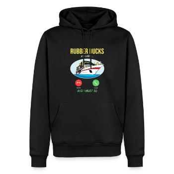 Les canards en caoutchouc appellent les navires de chasse aux canards de croisière mer - Sweat à capuche Premium bio Homme - noir - Devant - Nico (187cm)