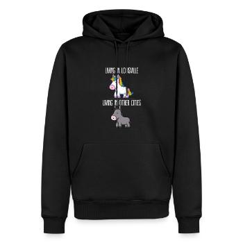 Leben in Louisville Pride Kentucky Einhorn Love - Männer Premium Bio Hoodie - Schwarz - Vorne - Nico (187cm)