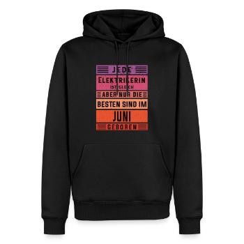 Elektriker Geburtstag Juni geboren Elektrikerin - Männer Premium Bio Hoodie - Schwarz - Vorne - Nico (187cm)