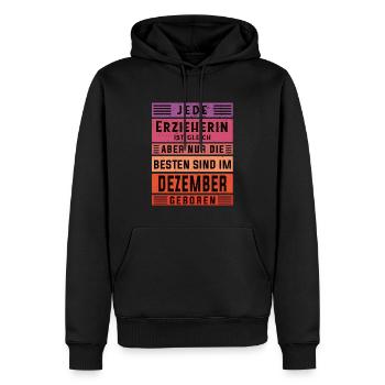 Kindergärtner Geburtstag Dezember geboren - Männer Premium Bio Hoodie - Schwarz - Vorne - Nico (187cm)