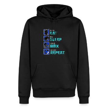 BMX Rad Radfahrer BMX Bike BMX-Rampe Fahrrad BMX - Männer Premium Bio Hoodie - Schwarz - Vorne - Nico (187cm)