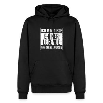 E-Bike Akku-Fahrrad Geburtstag geboren Legende - Männer Premium Bio Hoodie - Schwarz - Vorne - Nico (187cm)