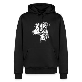 ITALIAN WIND CHIME Portrait of Wilsign's greyhound - Men’s Premium Organic Hoodie - black - Front - Nico (187cm)