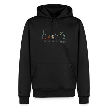 Joueur de football Rugby-ball Game Vintage Weekend - Sweat à capuche Premium bio Homme - noir - Devant - Nico (187cm)