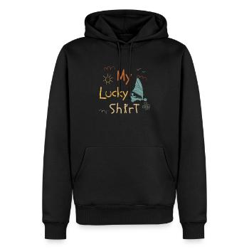 Sand Sailing Windracer Vintage Landsegler - Men’s Premium Organic Hoodie - black - Front - Nico (187cm)