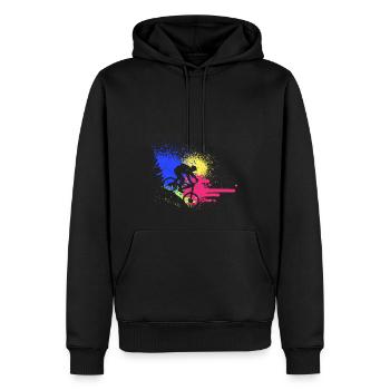 MTB Mountainbike MTB Fahrrad Mountainbike - Männer Premium Bio Hoodie - Schwarz - Vorne - Nico (187cm)