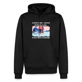 SUP Guitare Musique Paddleboard Stand Up Paddle - Sweat à capuche Premium bio Homme - noir - Devant - Nico (187cm)