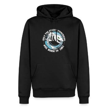 Pêcheur né 1951 anniversaire drôle - Sweat à capuche Premium bio Homme - noir - Devant - Nico (187cm)
