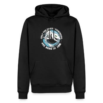Pêcheur né en 1996 anniversaire drôle - Sweat à capuche Premium bio Homme - noir - Devant - Nico (187cm)