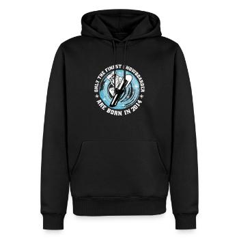 Snowboarder Année 2014 Anniversaire Snowboarding - Sweat à capuche Premium bio Homme - noir - Devant - Nico (187cm)