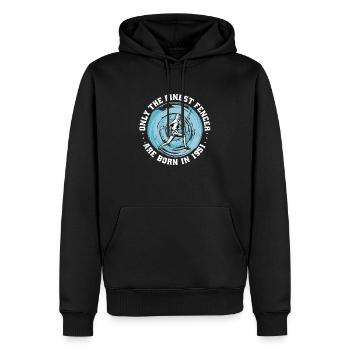 Escrimeur né en 1951 Athlète d’escrime d’anniversaire - Sweat à capuche Premium bio Homme - noir - Devant - Nico (187cm)