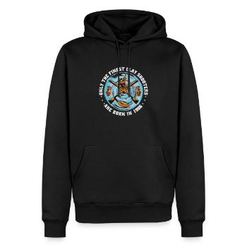 Pigeons d’argile nés en 1986 anniversaire - Sweat à capuche Premium bio Homme - noir - Devant - Nico (187cm)