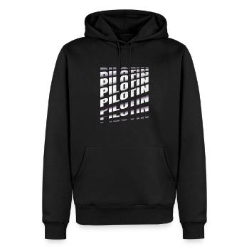 Flugzeug Spruch Pilotin - Männer Premium Bio Hoodie - Schwarz - Vorne - Nico (187cm)