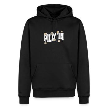Flugzeug niedliche Blumen Pilotin - Männer Premium Bio Hoodie - Schwarz - Vorne - Nico (187cm)