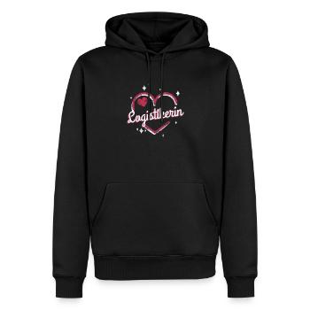 Logistik Kollegin niedliches Herz Logistikerin - Männer Premium Bio Hoodie - Schwarz - Vorne - Nico (187cm)