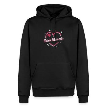 Steinmetzin Kollegin niedliches Herz - Männer Premium Bio Hoodie - Schwarz - Vorne - Nico (187cm)