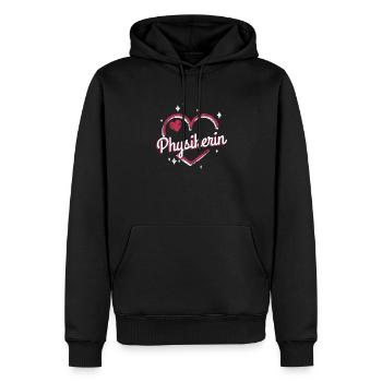 Physik Kollegin niedliches Herz Physikerin - Männer Premium Bio Hoodie - Schwarz - Vorne - Nico (187cm)