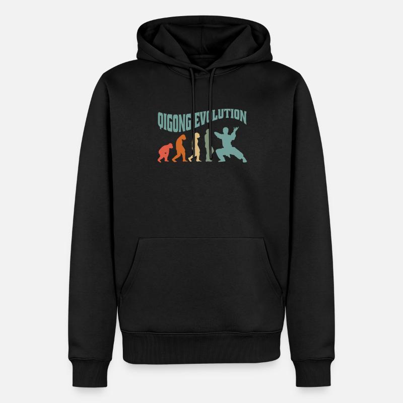 Qi-Gong Chigong Méditation Thaï-Chi Evolution - Sweat à capuche Premium bio Homme - noir
