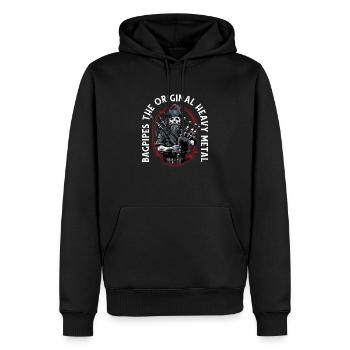 Bagpiper Scottish bagpipe sound - Sweat à capuche Premium bio Homme - noir - Devant - Nico (187cm)