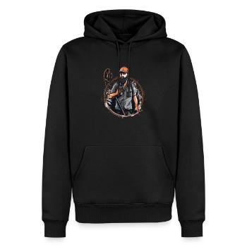 Détecteurs Sondler Sondeln Funny Coffee - Sweat à capuche Premium bio Homme - noir - Devant - Nico (187cm)