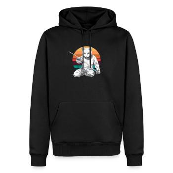 Katzen Fechter gamer Vintage Fechten Sport Katzen - Männer Premium Bio Hoodie - Schwarz - Vorne - Nico (187cm)