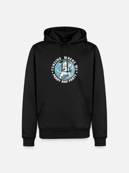 Katzen Fechter gamer lustiges Fechten Sport Katzen - Männer Premium Bio Hoodie - Schwarz