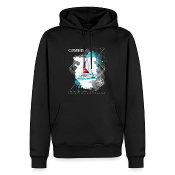 Catamaran voilier voilier voile marin - Sweat à capuche Premium bio Homme - noir - Devant - Nico (187cm)