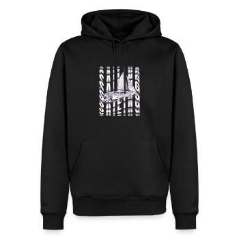 Catamaran voilier voilier voile marin - Sweat à capuche Premium bio Homme - noir - Devant - Nico (187cm)