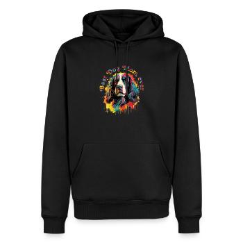 Hunde-Mama Hunderasse Englisch Springer-Spaniel - Männer Premium Bio Hoodie - Schwarz - Vorne - Nico (187cm)