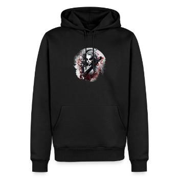 Violoncelliste, violoncelliste-musicien, musique collo - Sweat à capuche Premium bio Homme - noir - Devant - Nico (187cm)