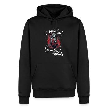 Violoncelliste Occulte-Gothique Drôles Dictons - Sweat à capuche Premium bio Homme - noir - Devant - Nico (187cm)