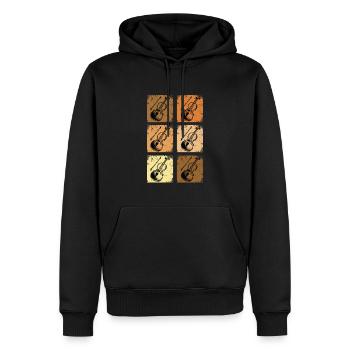 Violoncelliste Musicien Collo Music Vintage - Sweat à capuche Premium bio Homme - noir - Devant - Nico (187cm)